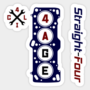 4AGE Straight Four Engine Sticker